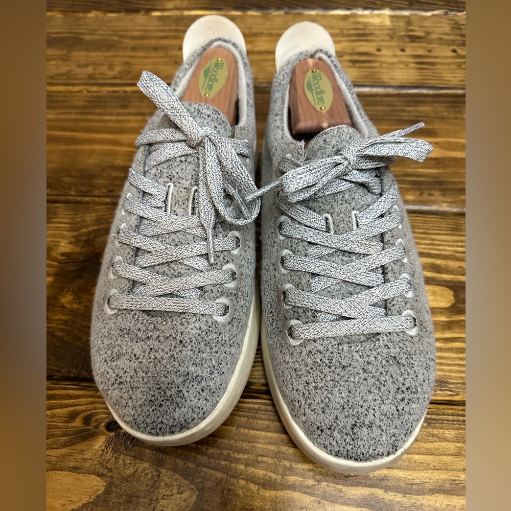Allbirds Women's Wool Pipers Natural Low Lace-Up Shoes Grey/White Size US:8
